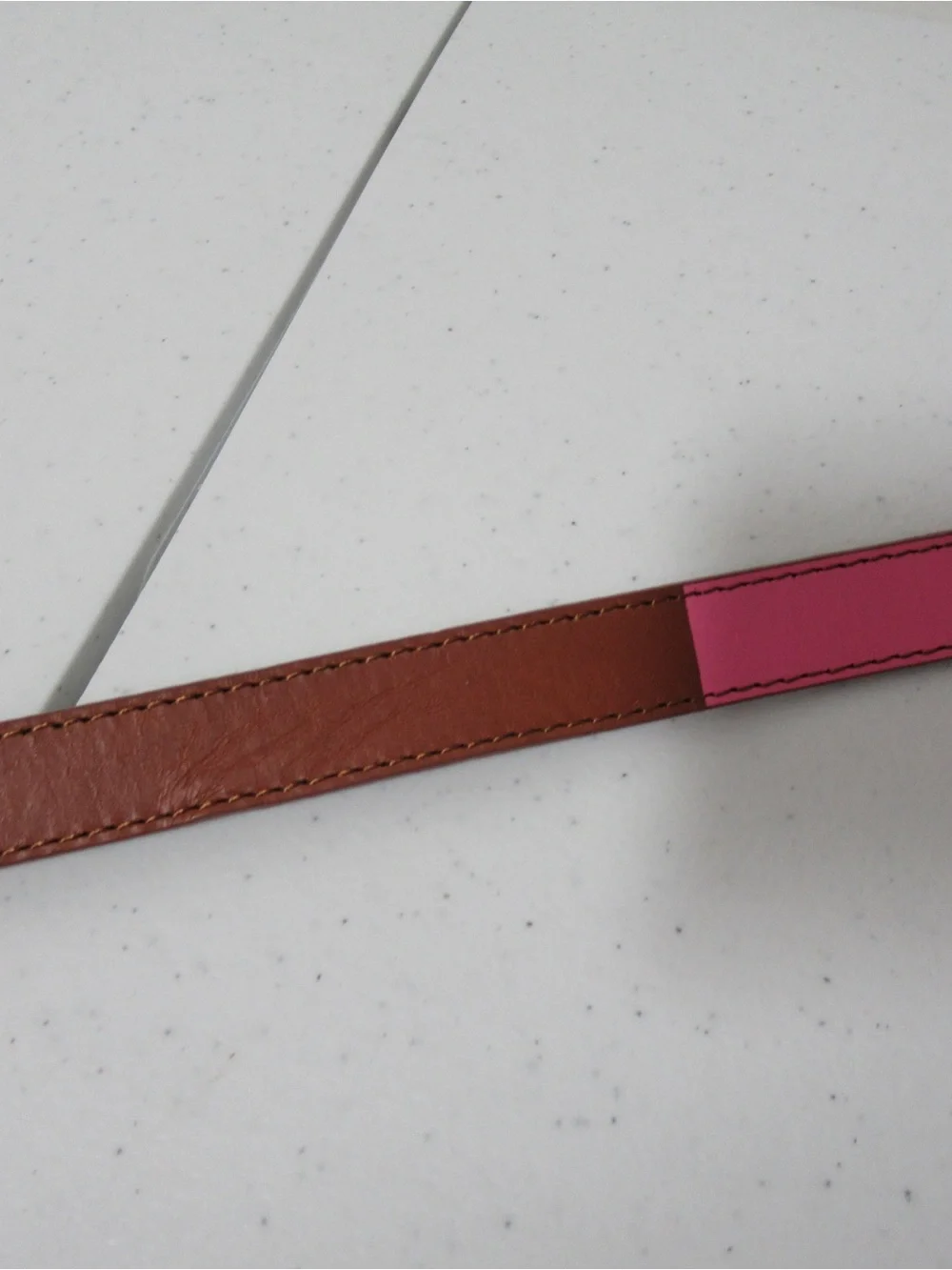 Gap Colorblock Pink and Brown Leather Belt Size Small